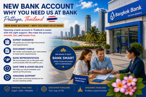 Thai bank account opening for foreigners in Pattaya - Nan Services