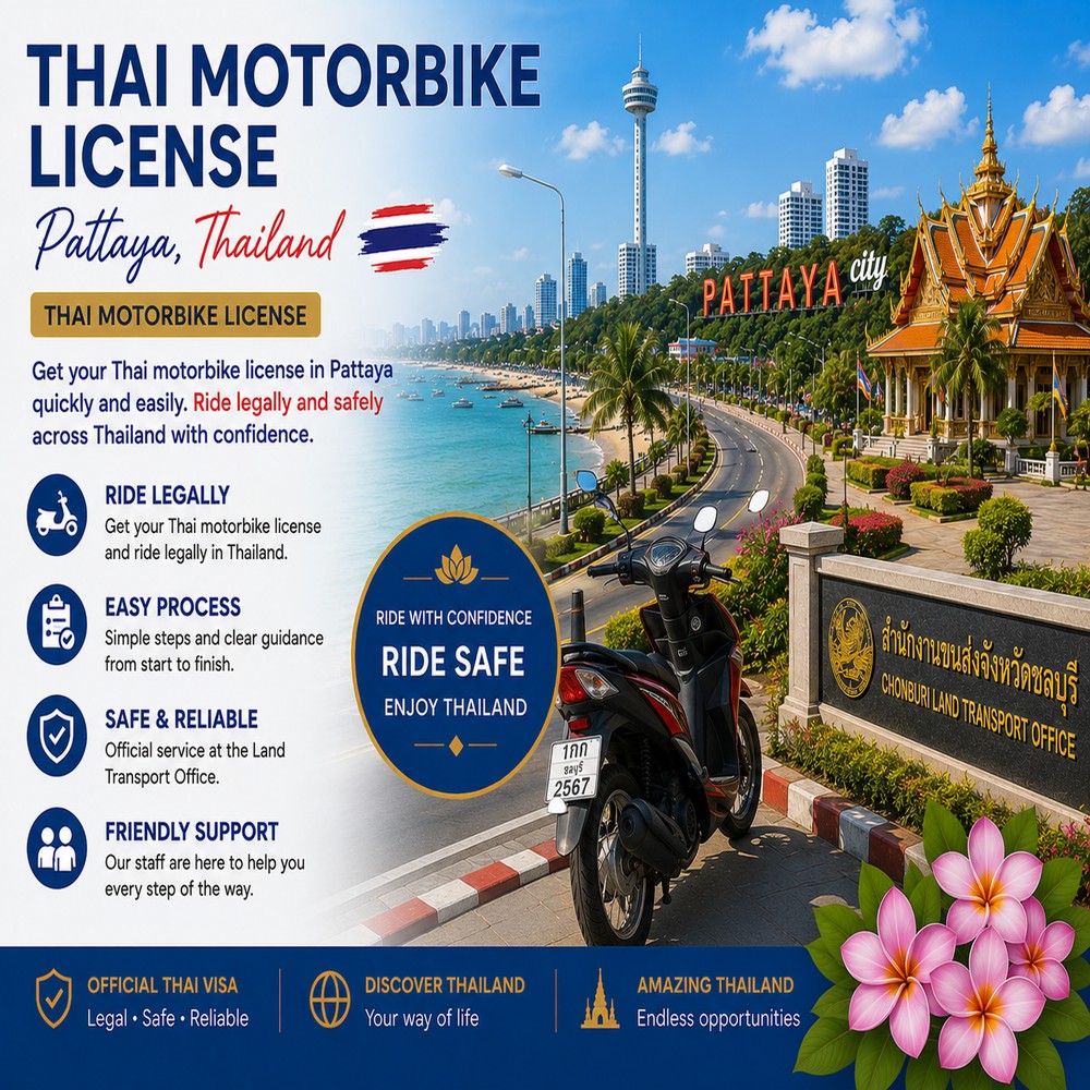 Thai motorbike licence test and application Pattaya - Nan Services