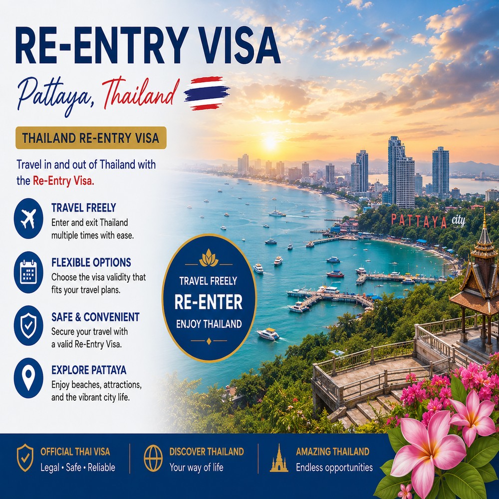 Re-entry permit Thailand Pattaya airport stamp - Nan Services